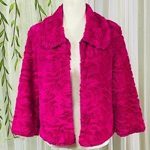 💗SO CUTE!!💗 New Direction Rosette Pink Faux fur Coat